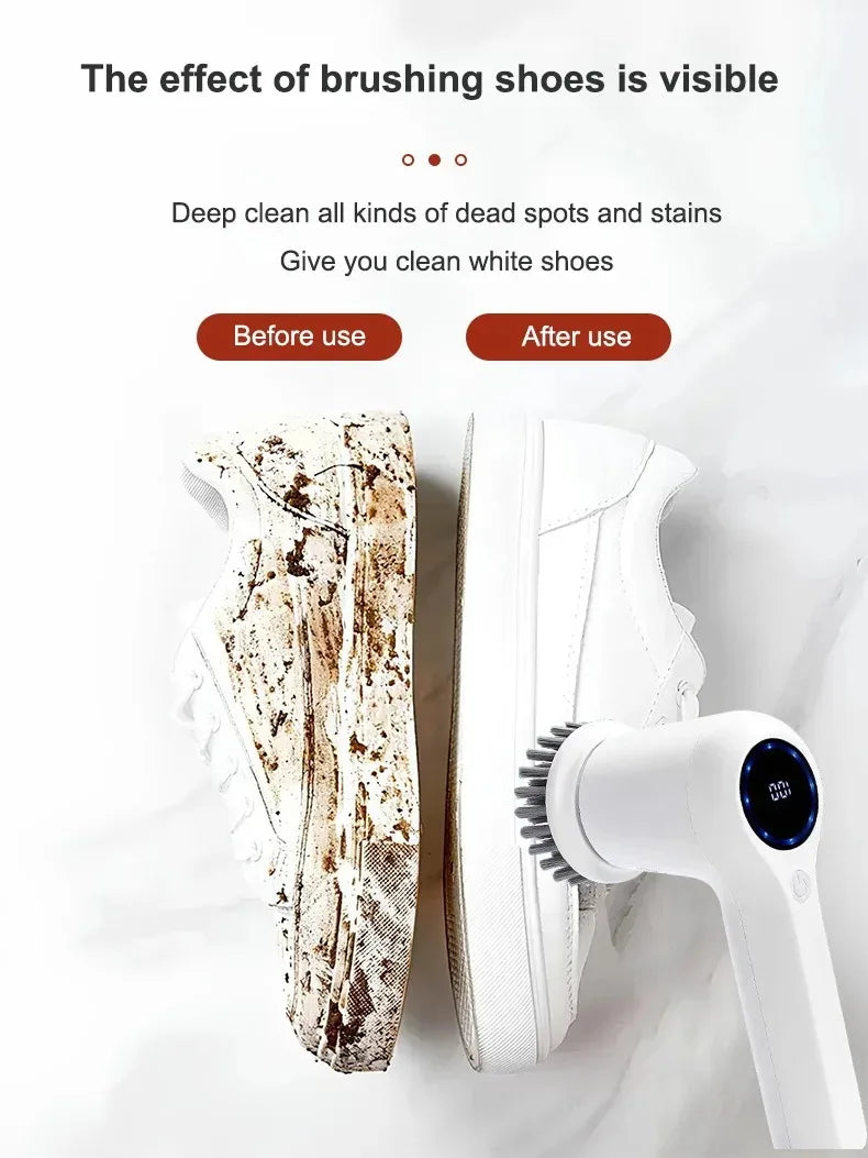 Electric Cleaning Brush Electric Spin Scrubber Bathroom Cordless Cleaning Brush Power Scrubber with 5 Replaceable Brush Heads