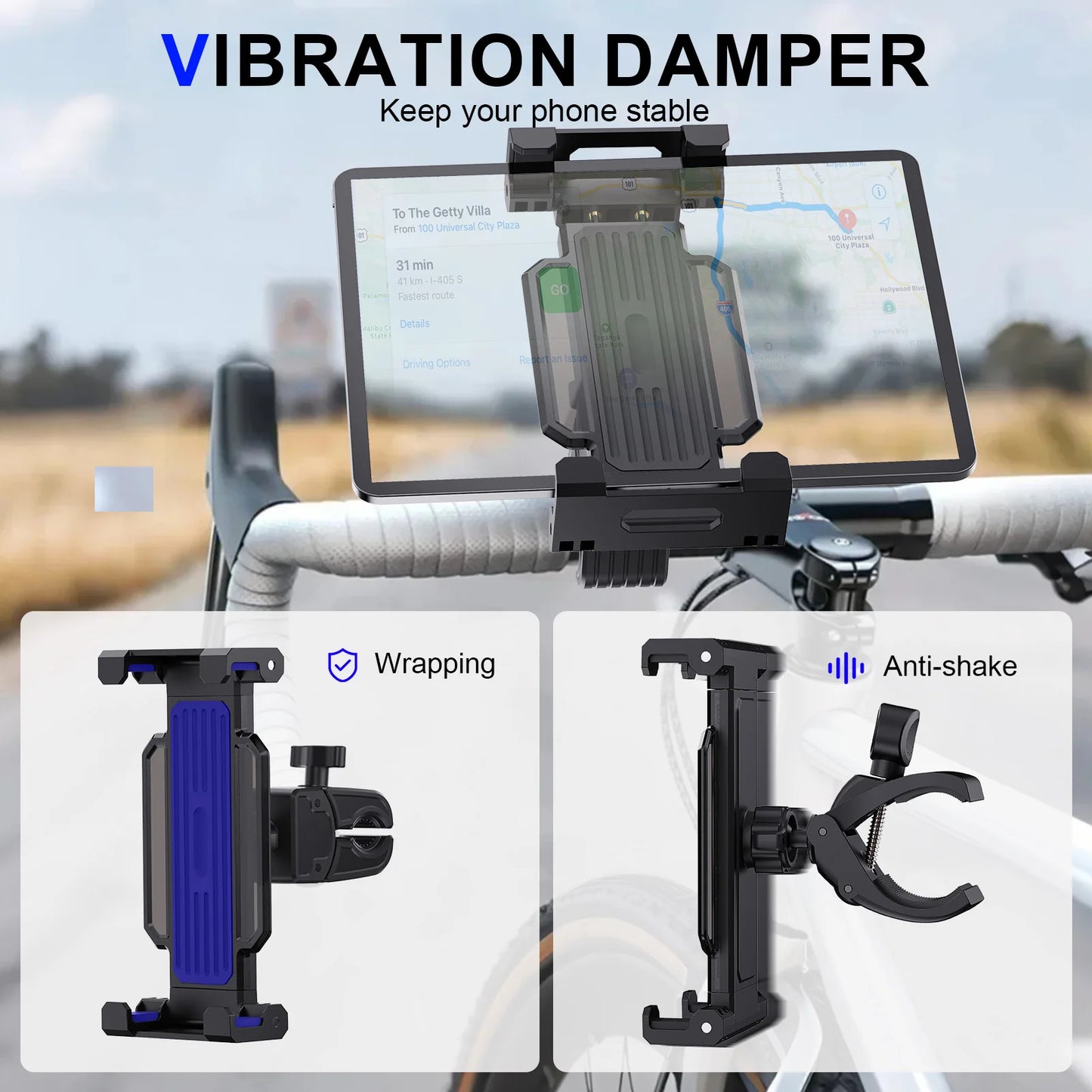 Portable 2 in1 Tablet Holder Indoor Gym Treadmill Handlebar Bracket Stand for 4-14" Mobile Phone Support Devices iPad Pro Air