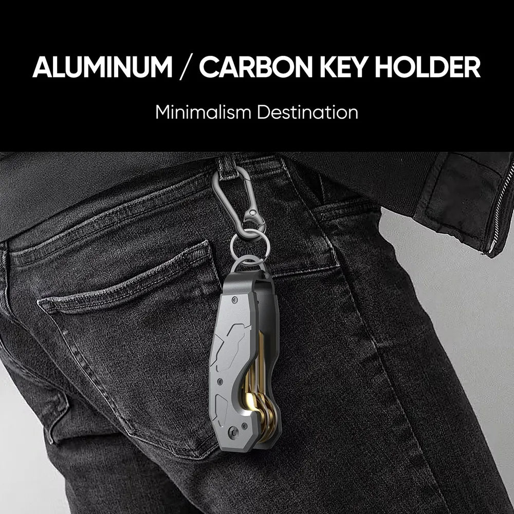 Compact Key Organizer Keychain – Holds 1-6 Keys, Minimalist Key Holder for Men and Women