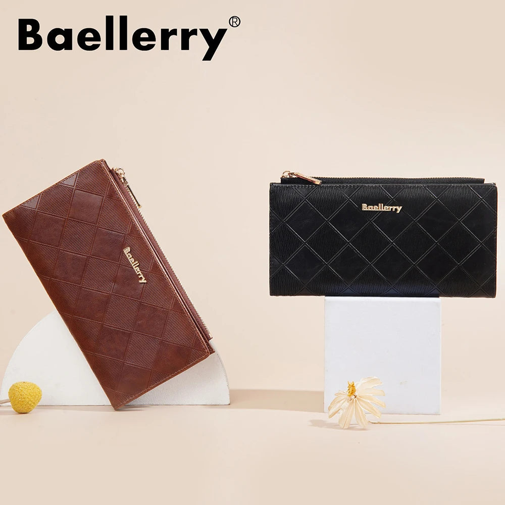 Baellerry Korean Style Small Wallet Women - PU Leather Zipper Pocket, Mini Card Holder for Daily Essentials