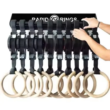 Birch Fitness Rings High Load-Bearing Adjustable Home Gymnastics Exercise Equipment Stamping Pull up Rings Wooden
