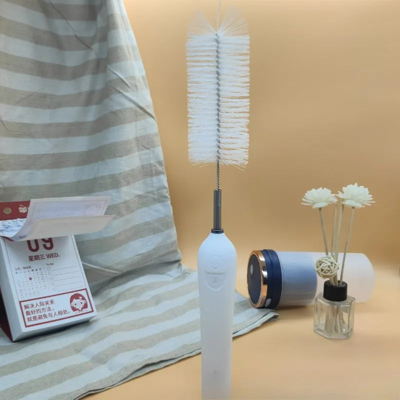 Household Cordless Power Rotating Spin Scrubber  Bottle Brush , Electric Cleaning Brush With 3 Replaceable Brush Heads