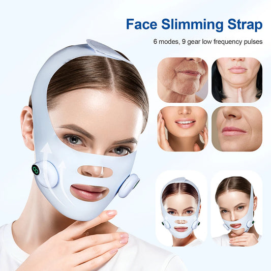 Electric Face Slimming Bandage V Line Chin Strap Facial Shaping Massager Edema Removal Mask V Line Lift Up Belt