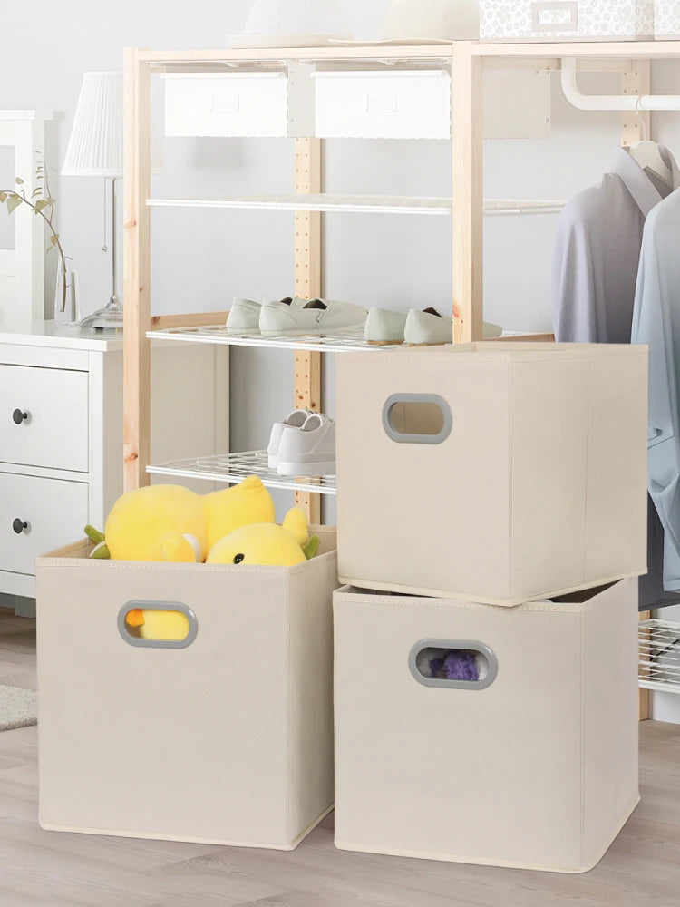 Square Grid Storage Box Home Dormitory Stackable Storage Bin Bookcase Storage Box Toy Miscellaneous Item Organizer Basket