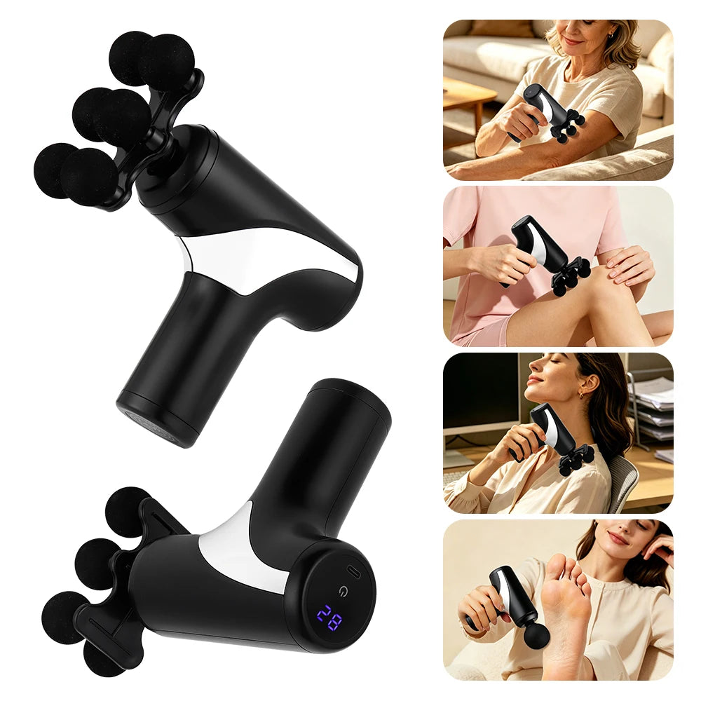 Portable Massage Gun 38 Gears Adjustment Intelligent Pressure Sensing Wireless Massager for Neck Back Leg Body Muscle Massager