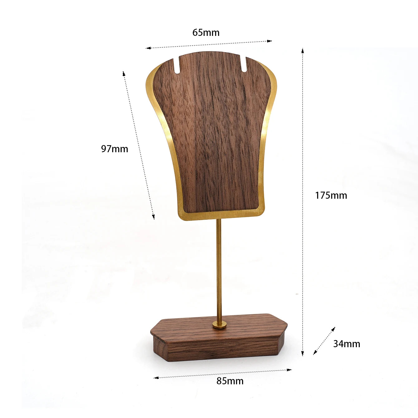 Multi - Use Jewelry Display Rack, Walnut Base Gold/Black Metal Top Rated Holder for Earrings/Necklaces, Loved by Boutique Owners