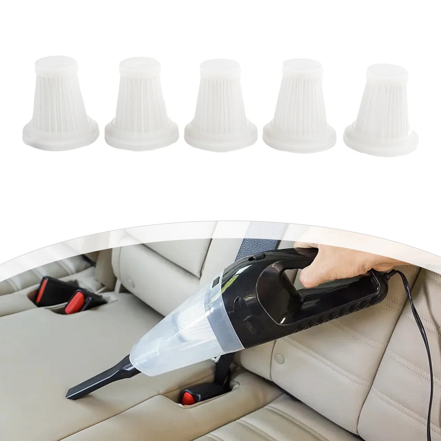 2/3/5/10/20 pcs Reusable Car Vacuum Cleaner Replace Accessories Washable Filters Handheld Vacuum Cleaner Accessories Reusable