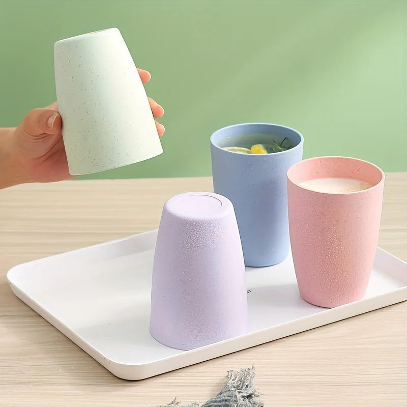 5 Colors Reusable Plastic Cups - Multicolor, Stackable Tumblers for Kitchen, Office & Travel - Durable Drinkware