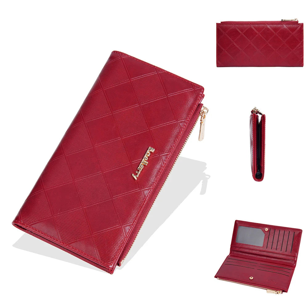 Baellerry Korean Style Small Wallet Women - PU Leather Zipper Pocket, Mini Card Holder for Daily Essentials