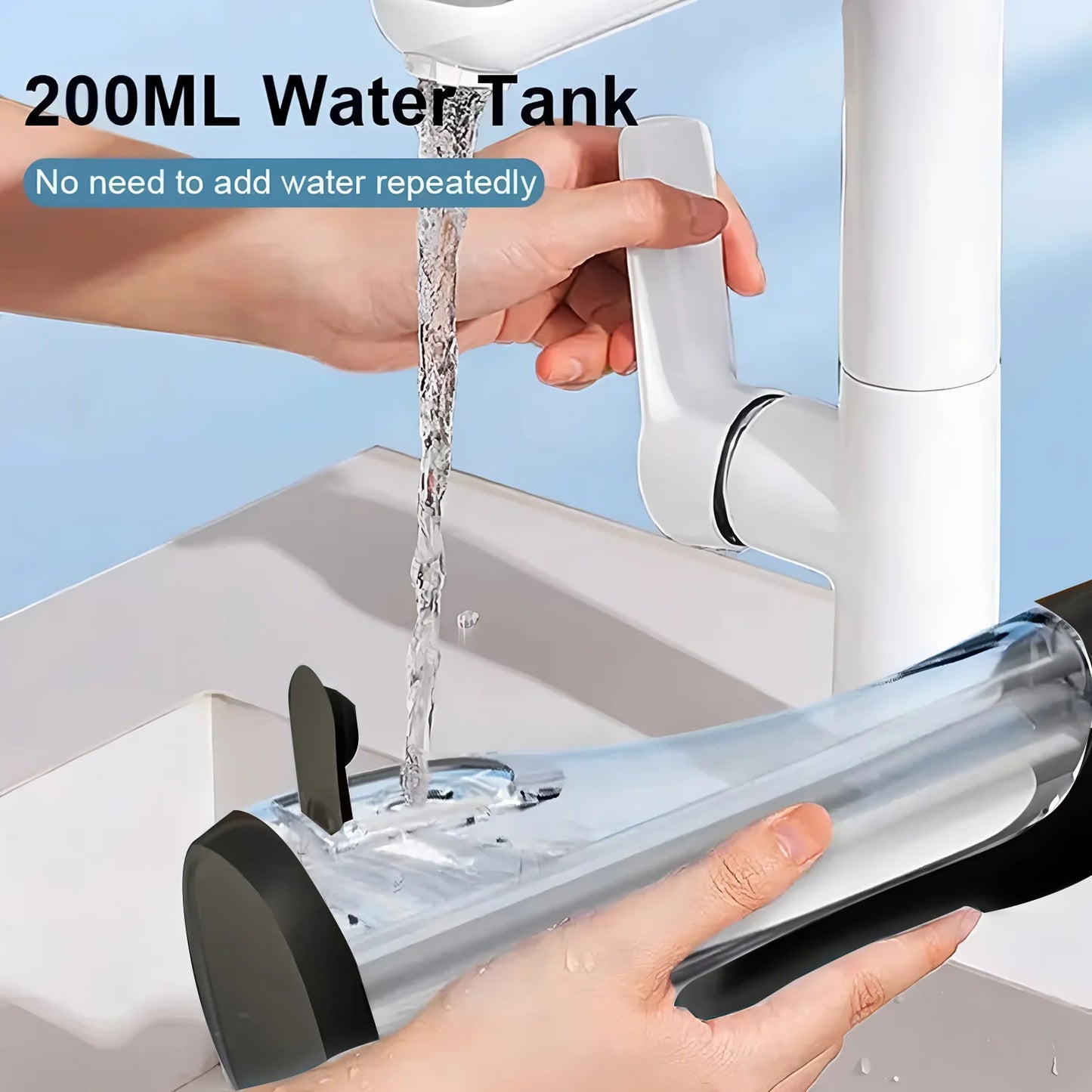 A16 Portable Cordless Water Flosser 3 Cleaning Modes Waterproof Rechargeable 4 Nozzles Dental Cleaner for Gum Health