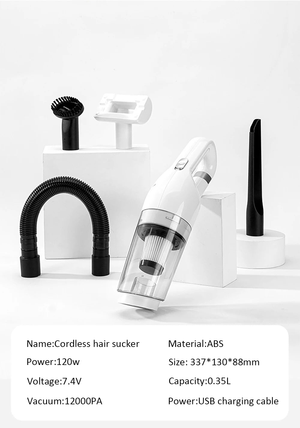 Pet Electric Cleaner Cat Hair Cleaning Vacuum Cordless 12000Pa Suction Portable For Dog Hair Carpet Remove Hand-held Cleaning