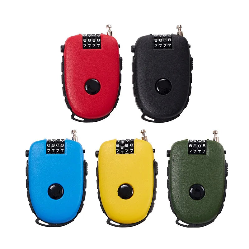 Portable Steel Wire Lock, Stretchable Steel Wire Helmet Lock, Baby Car Lock, Portable Treasure Ruyi Steel Wire Portable Lock