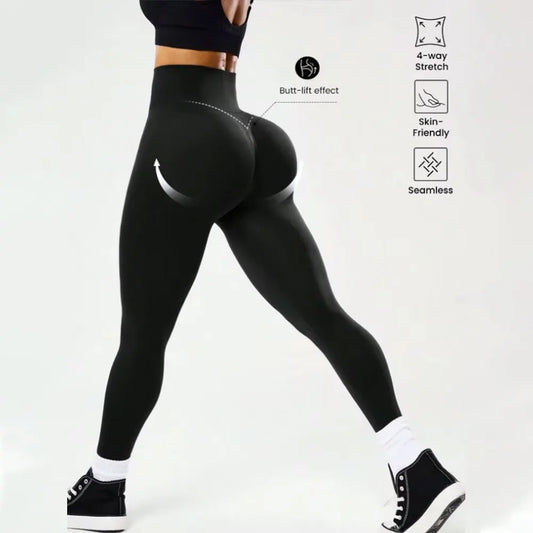 Cross Waist Yoga Trousers Booty Lifting Stretch Sports Leggings High Waist Naked Feeling Quick Dry Tights Pilates Sports Bottoms