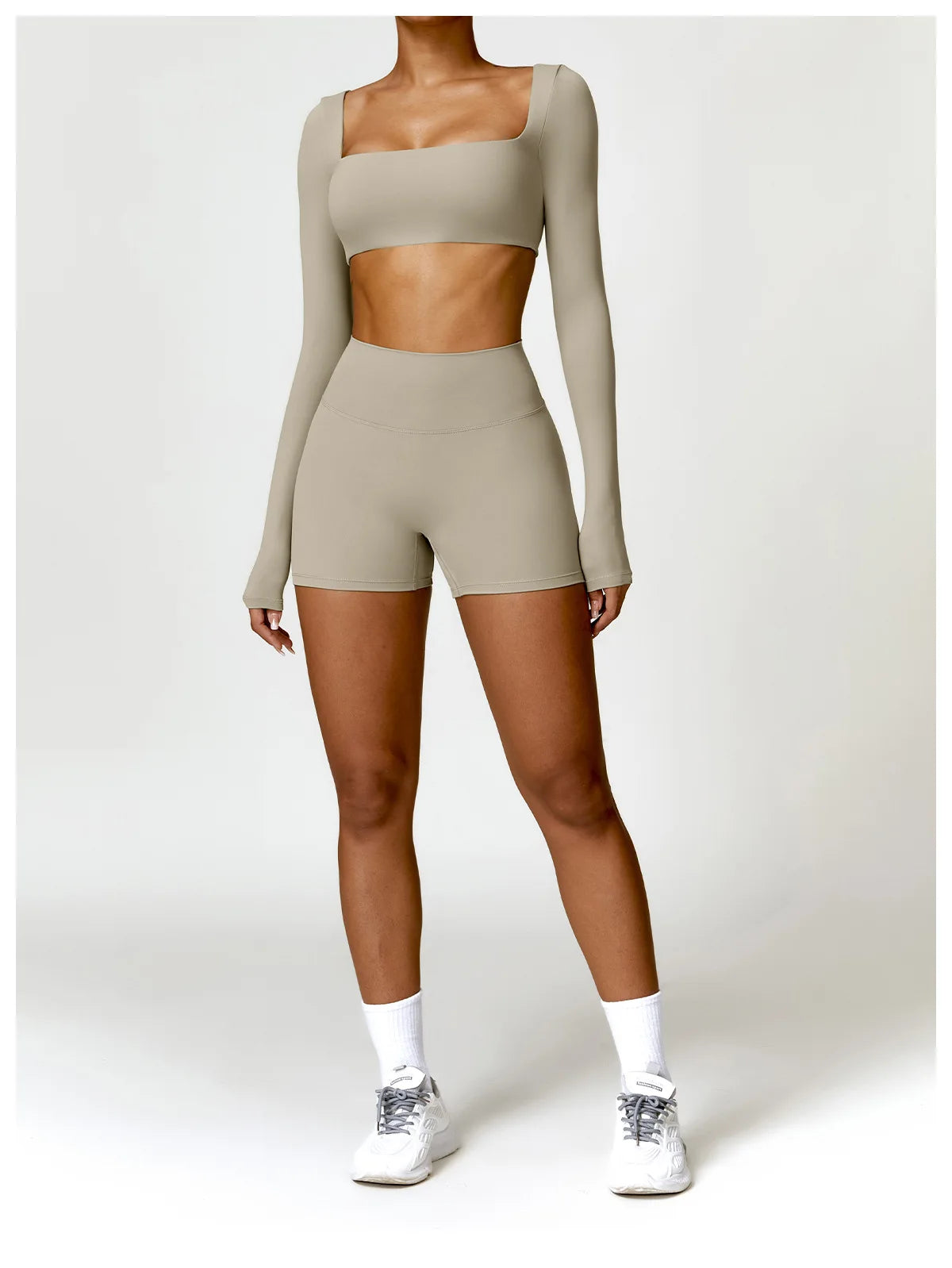 New Long sleeve Shirt Sports Set Women Fitness Tights Yoga Set Crop Top Running High Waist Gym Set Womens Outfits Yoga Clothing