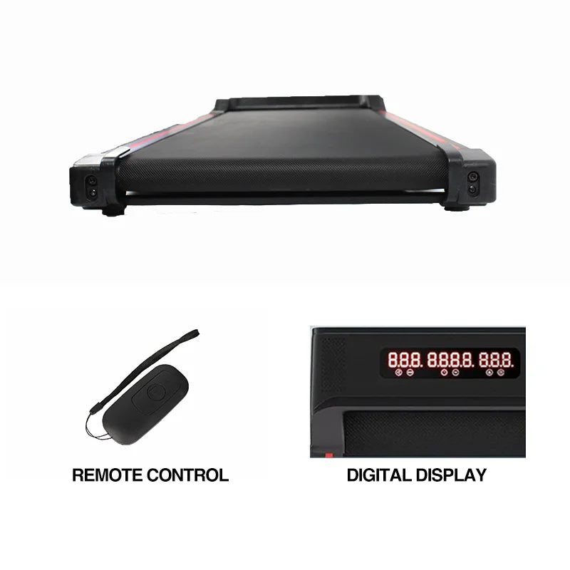 Portable Electric Home Fitness Treadmill Machine Under Desk Foldable Walking Pad With Curved Design LCD Screen Telecontrolled