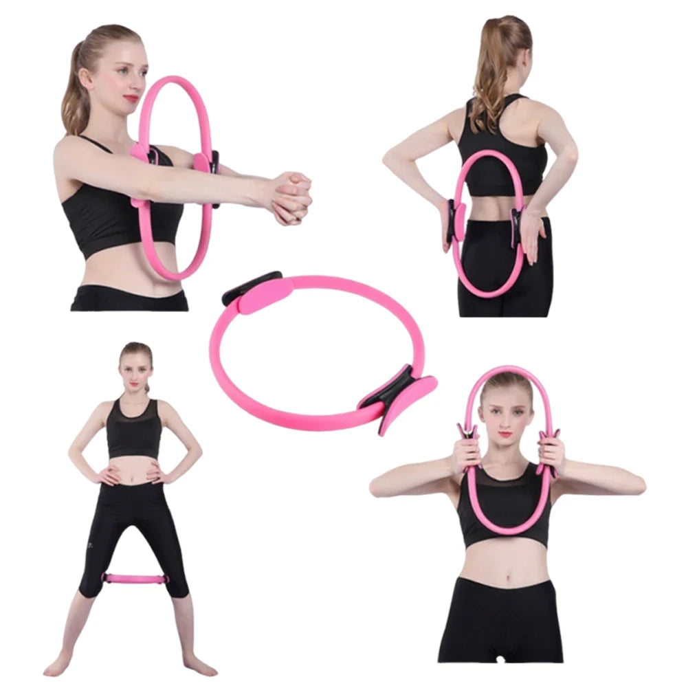 Pilates Ring Fitness Circle with Non Slip Handles Flexible Resistance Exercise Equipment for Toning Inner & Outer Thighs