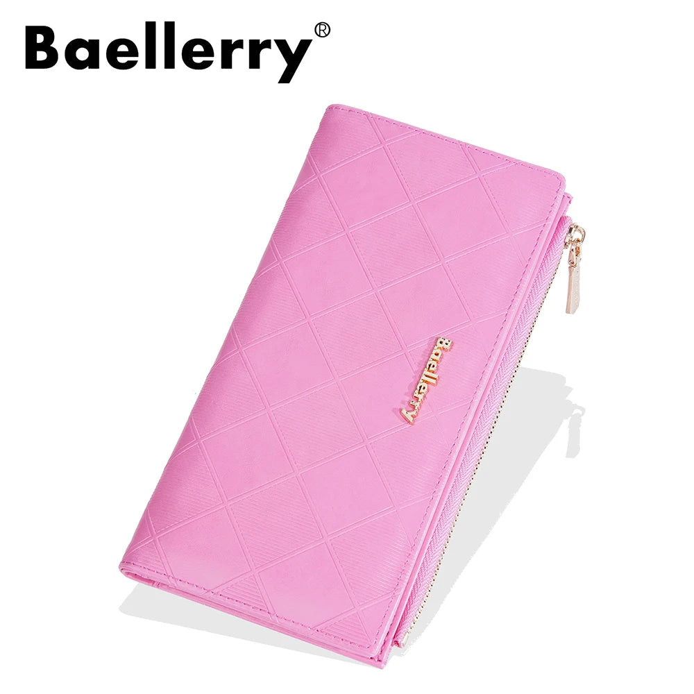 Baellerry Korean Style Small Wallet Women - PU Leather Zipper Pocket, Mini Card Holder for Daily Essentials