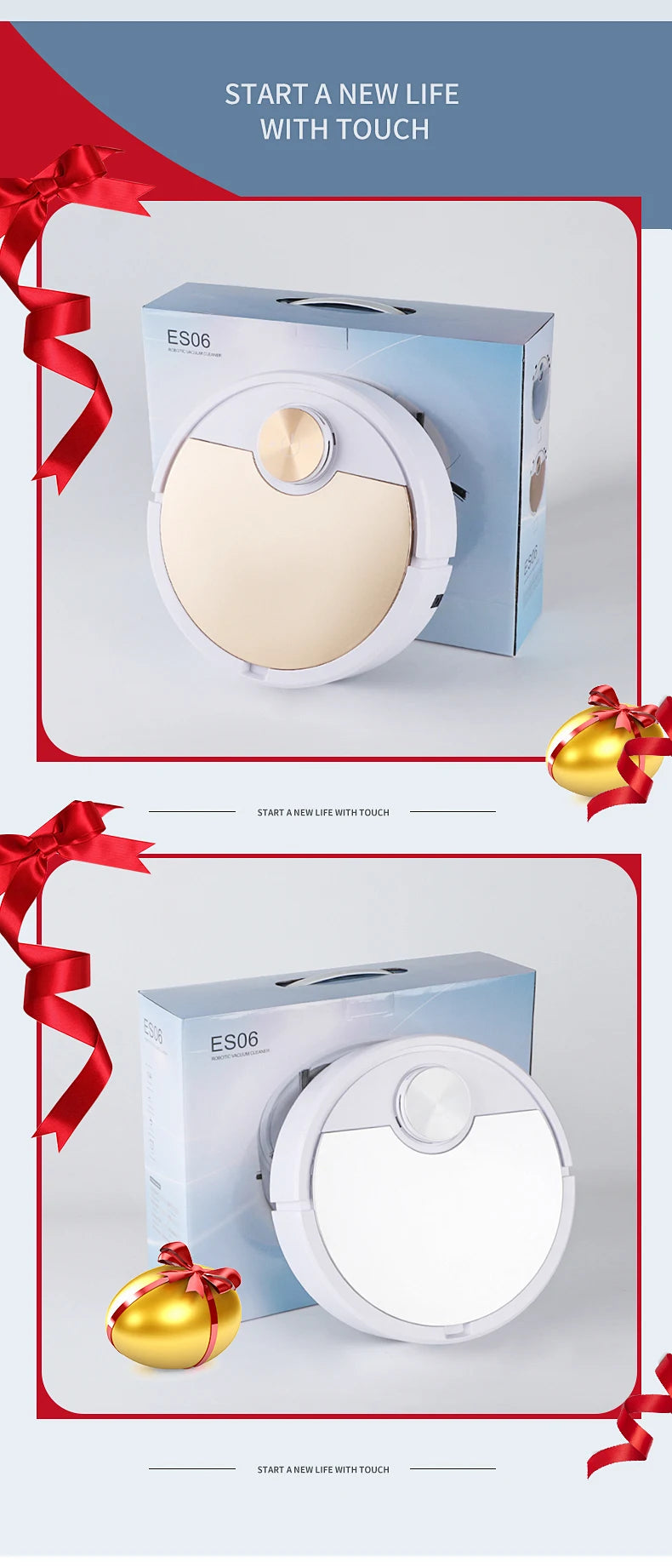 New ES06 Robot Vacuum Cleaner APP Wireless Cleaning Machine Smart Remote Control  Sweeping Floor