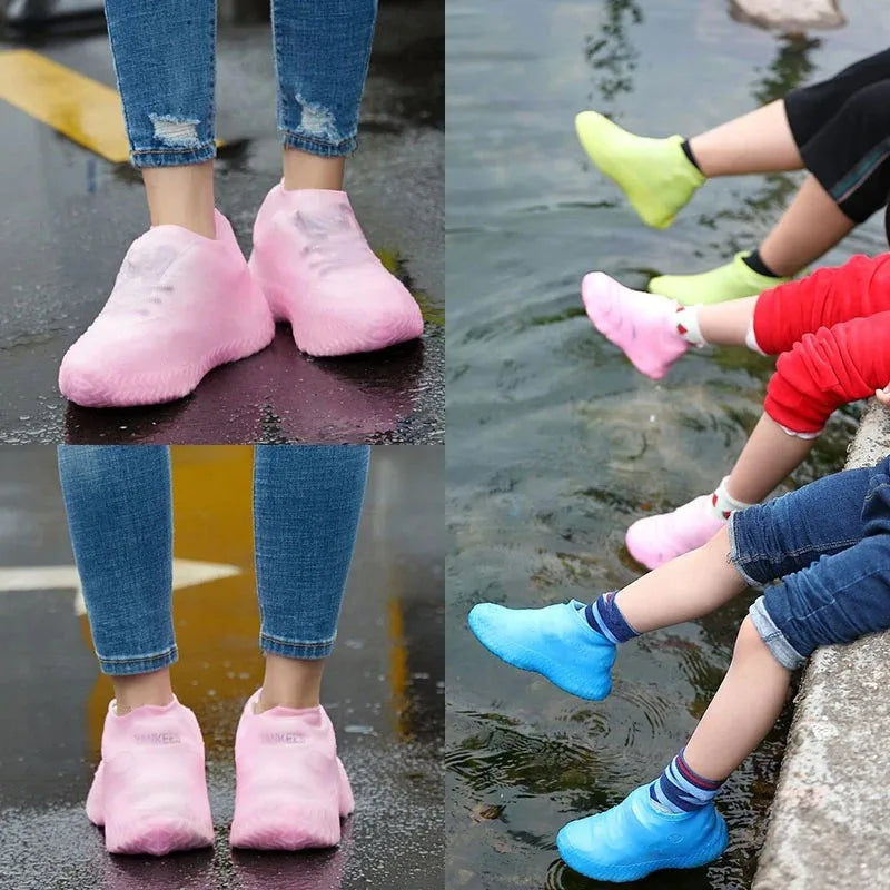 Reusable Waterproof Rain Shoes Covers Silicone Outdoor Rain Boot Overshoes Walking Shoes Accessories Reusable Shoe Cover