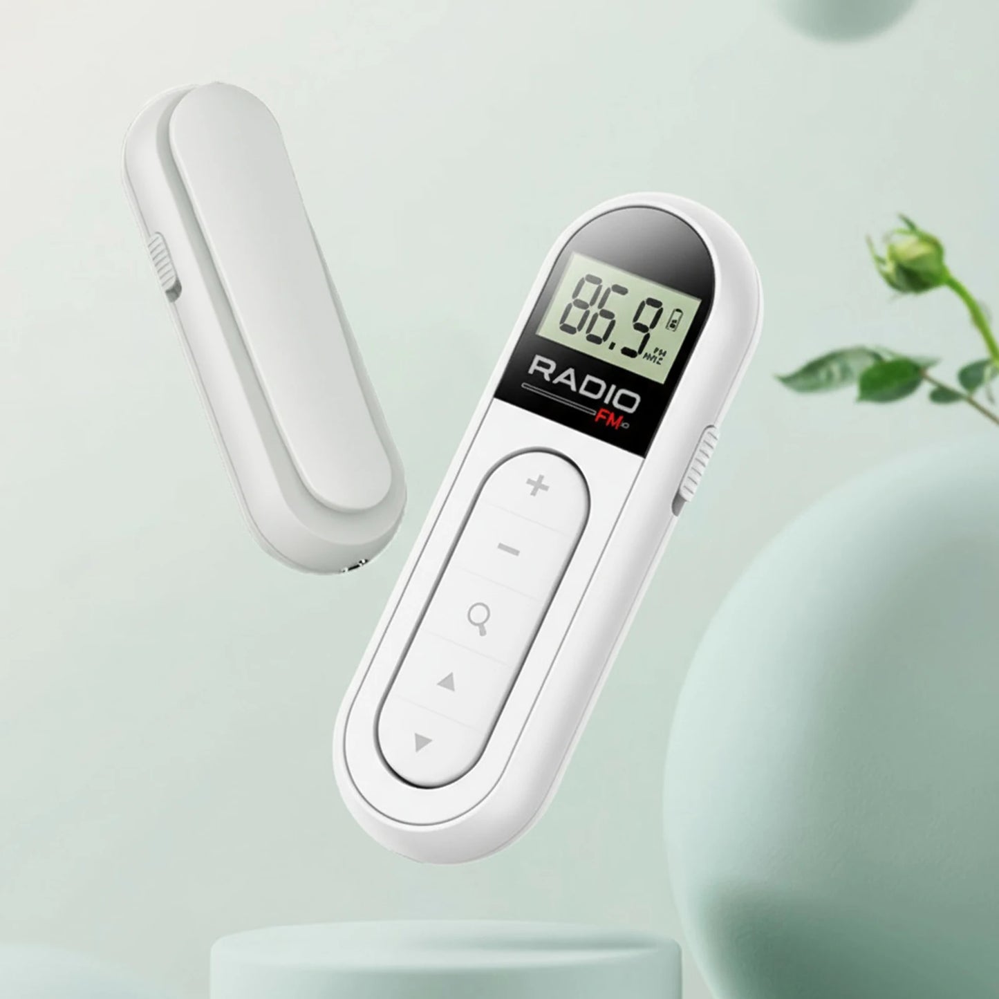 Portable FM Radio with Digital Tuning LCD Display Digital Radio with Headphones and Belt Clip for Gym Jogging Walking Camping