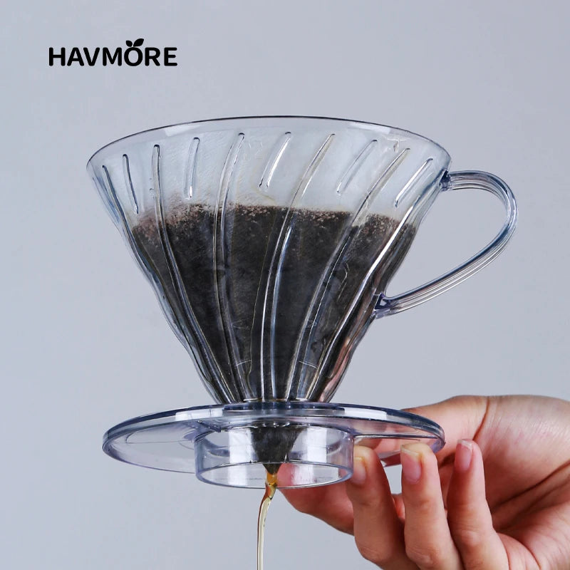 Reusable Coffee Dripper Resin Coffee Filter for Pour Over Barista Coffee Brewing Coffee Funnel Filter Cup1-2Cups/1-4Cups