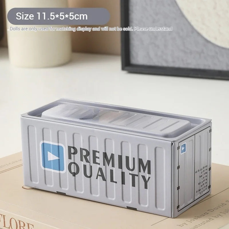 Compact Iron Storage Container Creative Desktop Organizer Office Supply Tube Office Desk Organizer Metal Box Mini Container ﻿