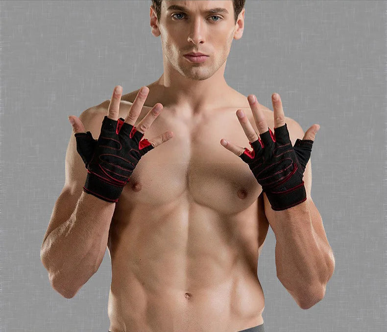 Gym Gloves for Men Women Fitness Weight Lifting Wristband Gloves Body Building Training Sports Exercise Cycling Glove Shockproof
