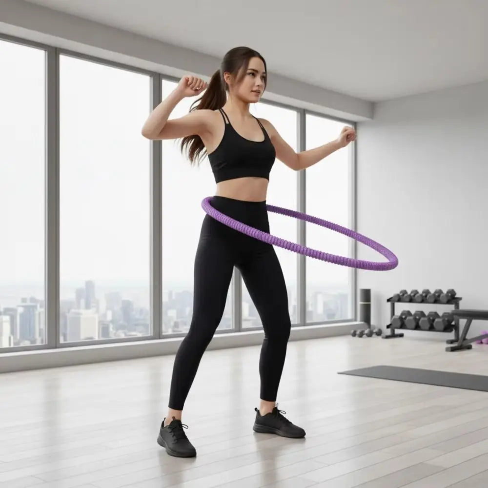 Portable Fat Burning Sports Hoop Foldable Soft Spring Spring Tube Yoga Circle Adjustable Durable Fitness Circle Aerobic Exercise