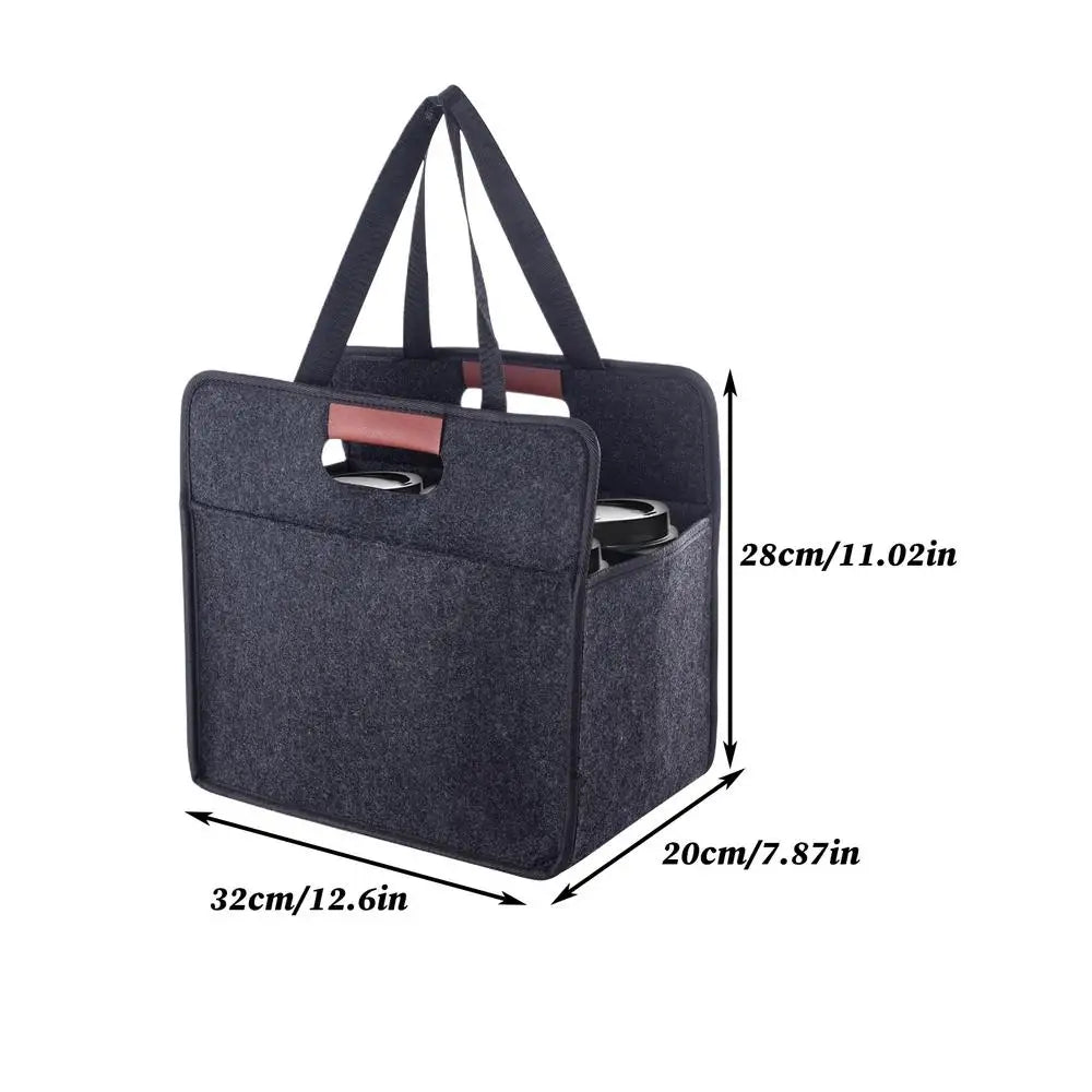 Reusable Drink Cup Carrier, Foldable Tote Bag With Handles for Daily Commute Car Picnic Cruise Party Grocery Outdoor Travel