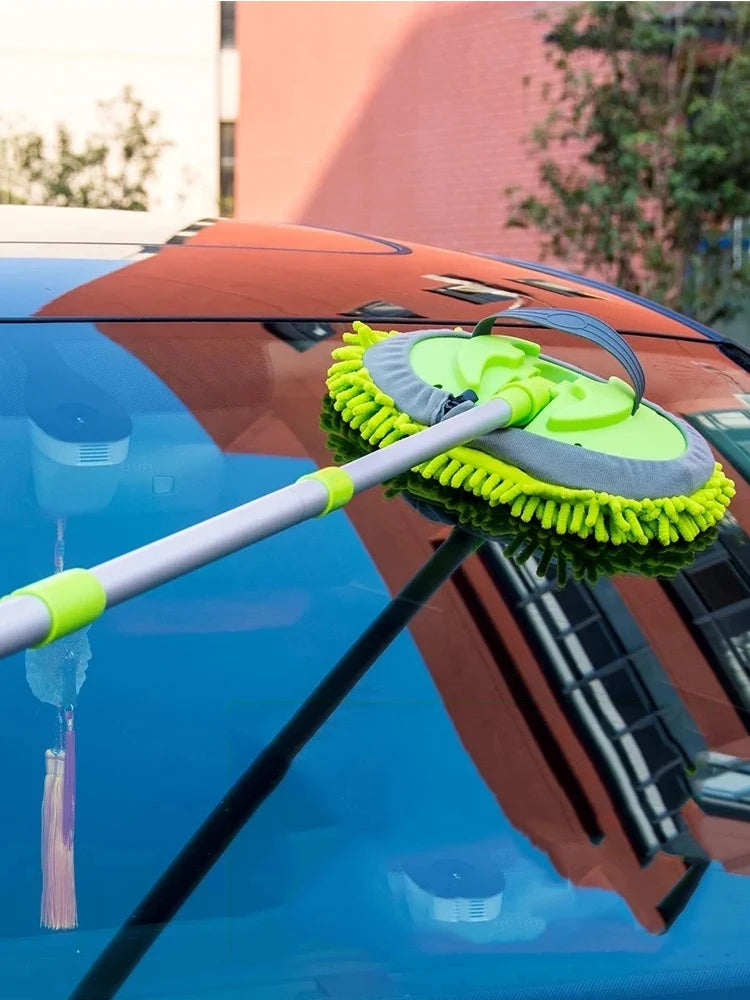 Car Washing Mop Cleaning Brush Telescopic Long Handle Cleaning Mop Chenille Broom Care Detailing Mop Brush Car Cleaning Tools