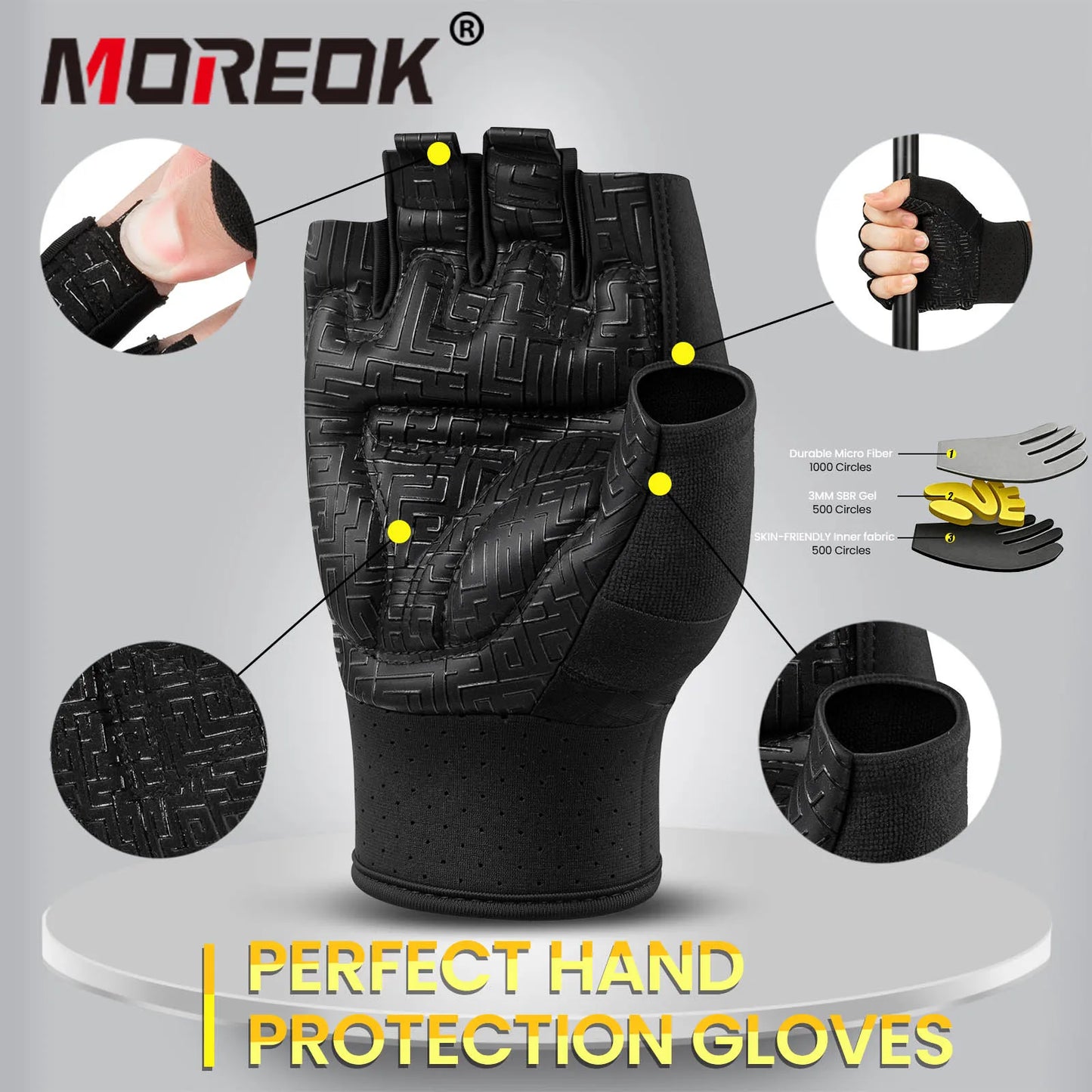 Gym Gloves for Men Sports Multi-use Breathable Gel Weight Lifting Gloves for Pull-ups,Training,Fitness,Road Bike Outdoor Cycling