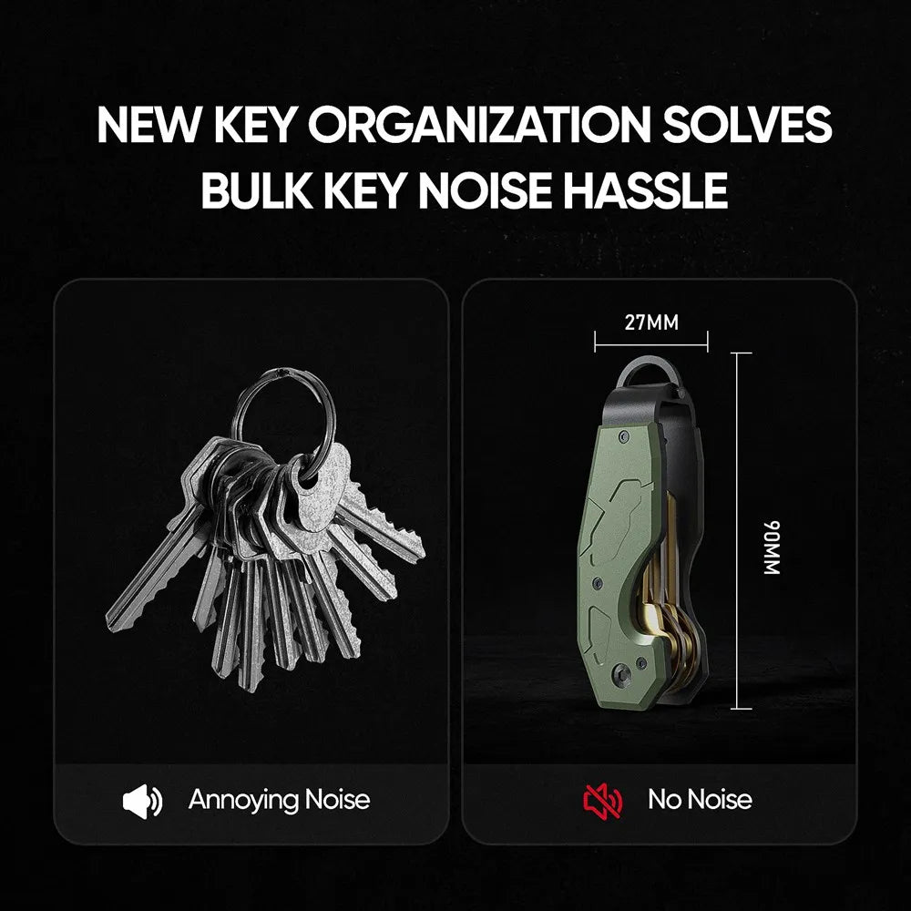 Compact Key Organizer Keychain – Holds 1-6 Keys, Minimalist Key Holder for Men and Women
