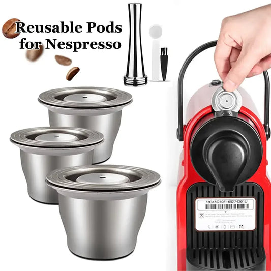 Reusable Pods for Nespresso Reusable Stainless Steel Capsule Crema for Espresso Coffee Filters Reusable Pods Coffee Accessories