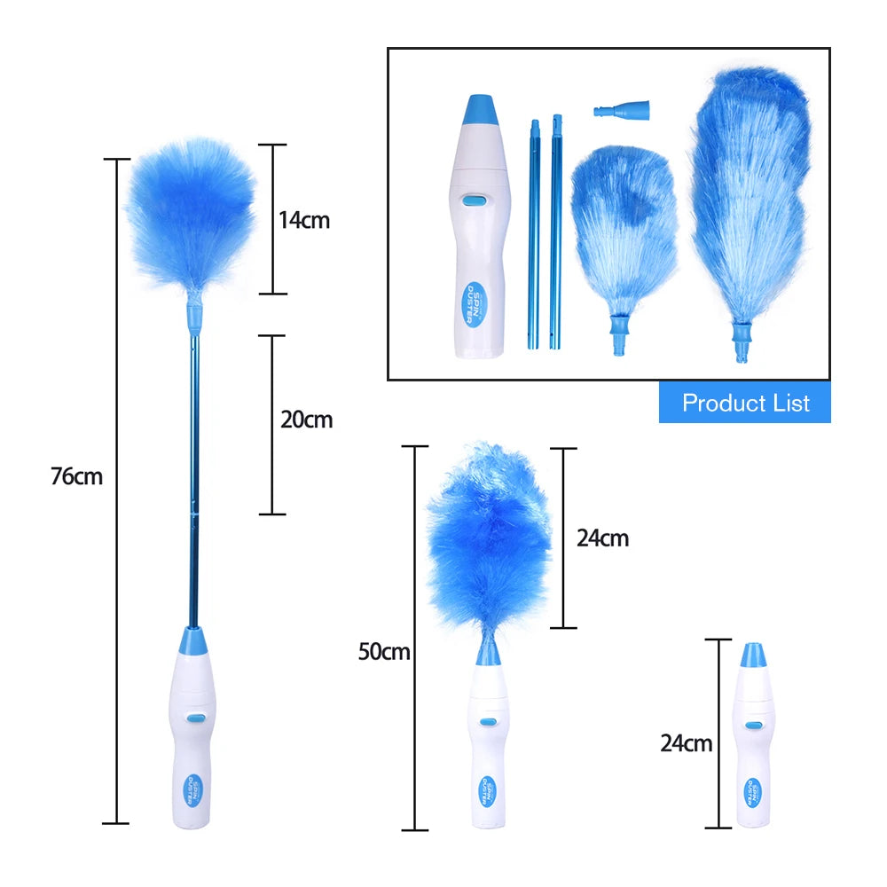 Electric Spin Feather Duste Adjustable Dust Cleaner Household Window Blinds Cleaning Brush Tool Household Helper
