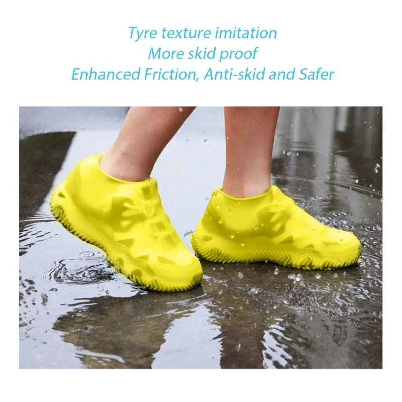 Reusable Waterproof Rain Shoes Covers Silicone Outdoor Rain Boot Overshoes Walking Shoes Accessories Reusable Shoe Cover