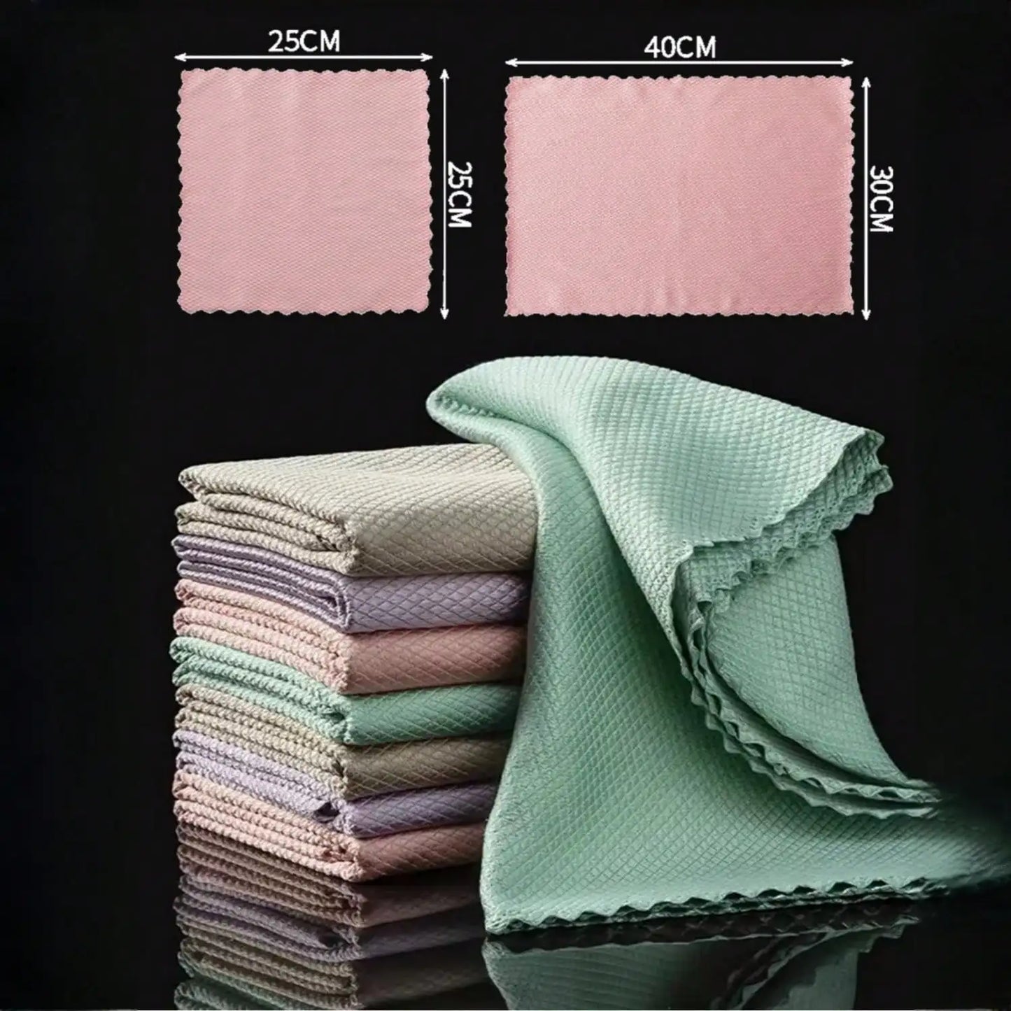 5/10PCS Microfiber Glass Cleaning Cloth Lint Free Quickly Clean Windows, Glasses, Windshields, Mirrors, Stainless Steel
