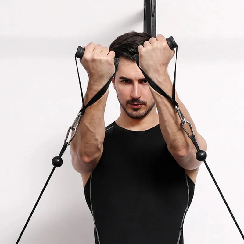 Straight Rod with Bearing Ring High Lower Rod Fitness Equipment Accessories Weight Training Rod Handle Grip Puller Elastic Band