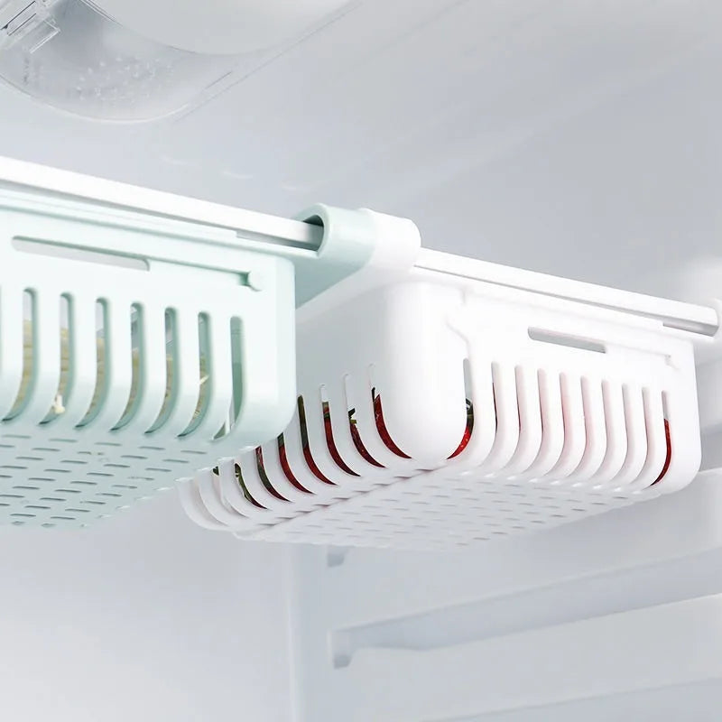 1Pc Refrigerator Storage Basket Flexible Expandable Fridge Organizer Drawer Storage Rack Storage Fresh Box Freezer Box Storage