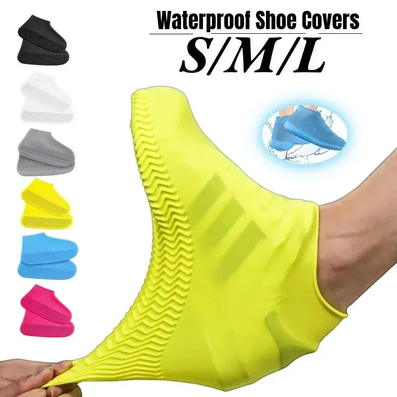 Reusable Waterproof Rain Shoes Covers Silicone Outdoor Rain Boot Overshoes Walking Shoes Accessories Reusable Shoe Cover
