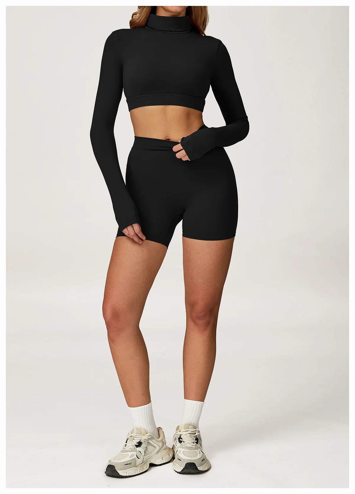 Yoga Set 2 Pieces Gym Clothes Yoga Outfits For Women Tracksuits Workout Long Sleeved Fitness Set Sport Bra Crop Top Gym Leggings