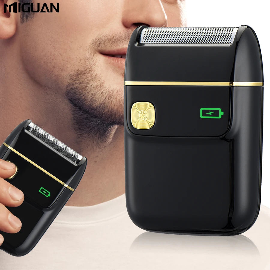 USB Rechargeable Electric Shaver - Reciprocating, Portable, Replaceable Foil, Black-Travel & Home Use，Men's Gift