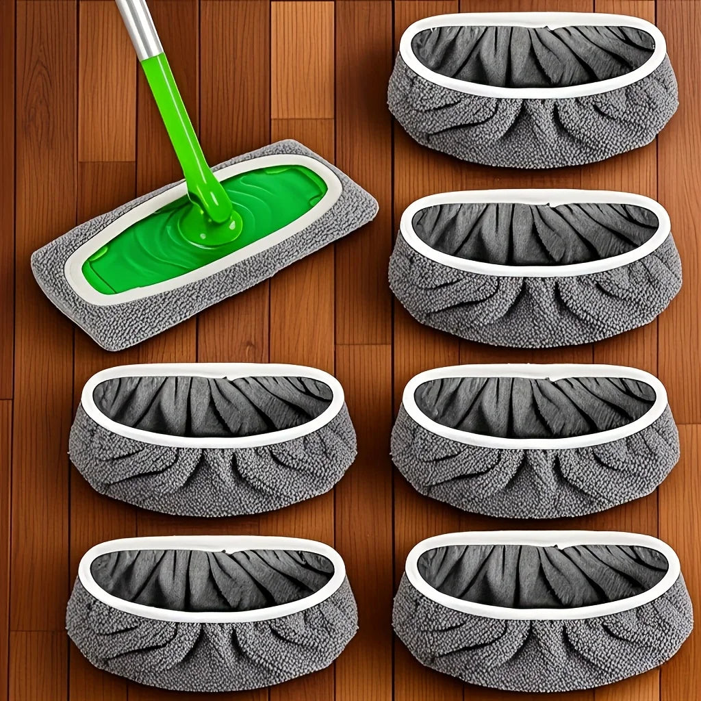 A Set of  High-quality Reusable Mop Replacement Pads: Washable, Durable, Wet and Dry Dual-use, Highly Absorbent,
