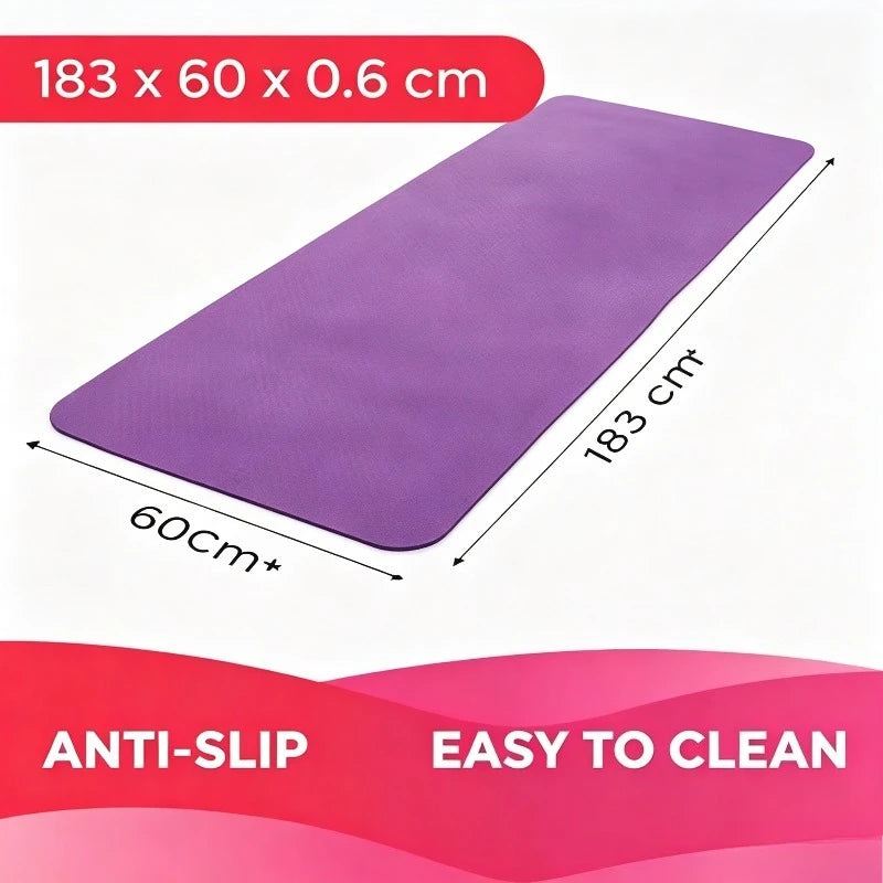 Yoga Mats Anti-slip Sport Fitness Mat Blanket Exercise Yoga Pilate Gymnastics Mat Fitness Equipment Floor Work 6MM Thick TPE
