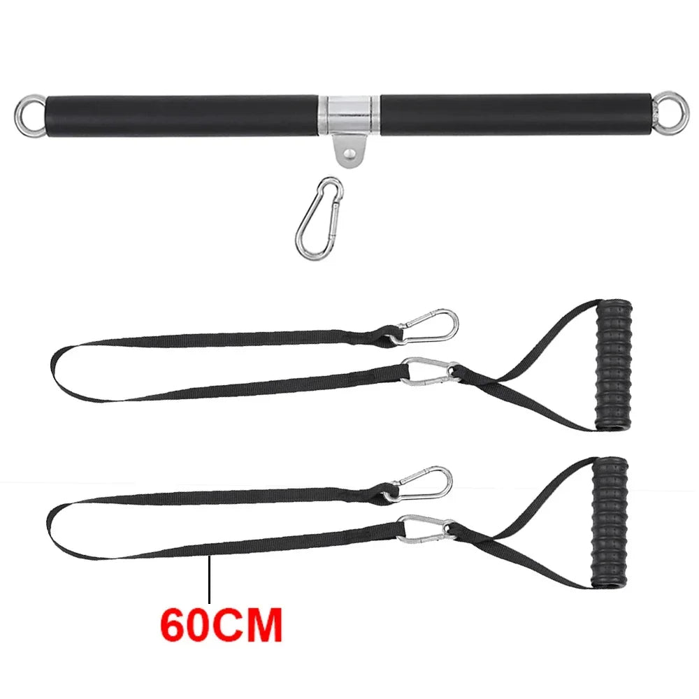 Straight Rod with Bearing Ring High Lower Rod Fitness Equipment Accessories Weight Training Rod Handle Grip Puller Elastic Band