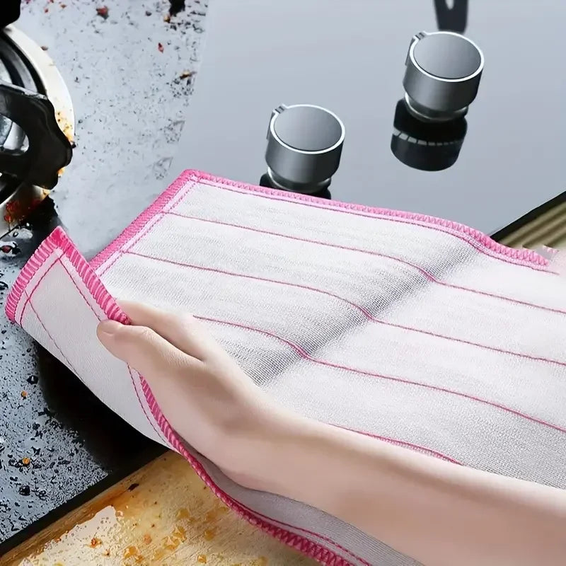 Anti-Oil Kitchen Towel Microfiber Kitchen Cleaning Cloth Super Absorbent Cotton Gauze Dish Cleaning Towels Kitchen Accessories