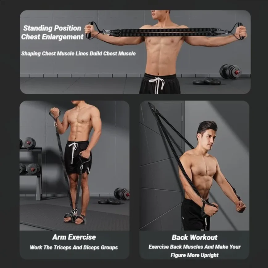 Multifunctional Men's Fitness Pedal Tensioner Home Workout Equipment for Back Abdomen Muscle Training Pull
