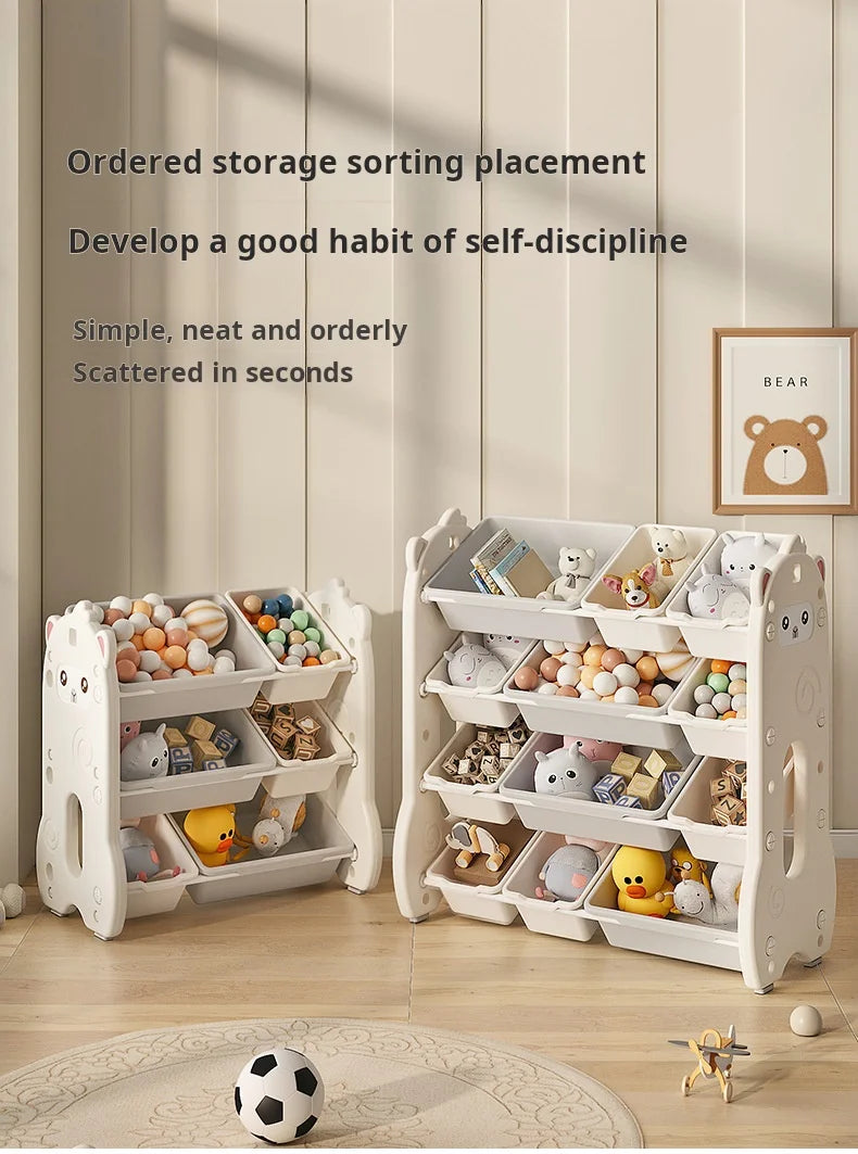 Children's toy storage  large capacity classification multi-layer storage rack baby locker Shelf organizer Children's bookshelve
