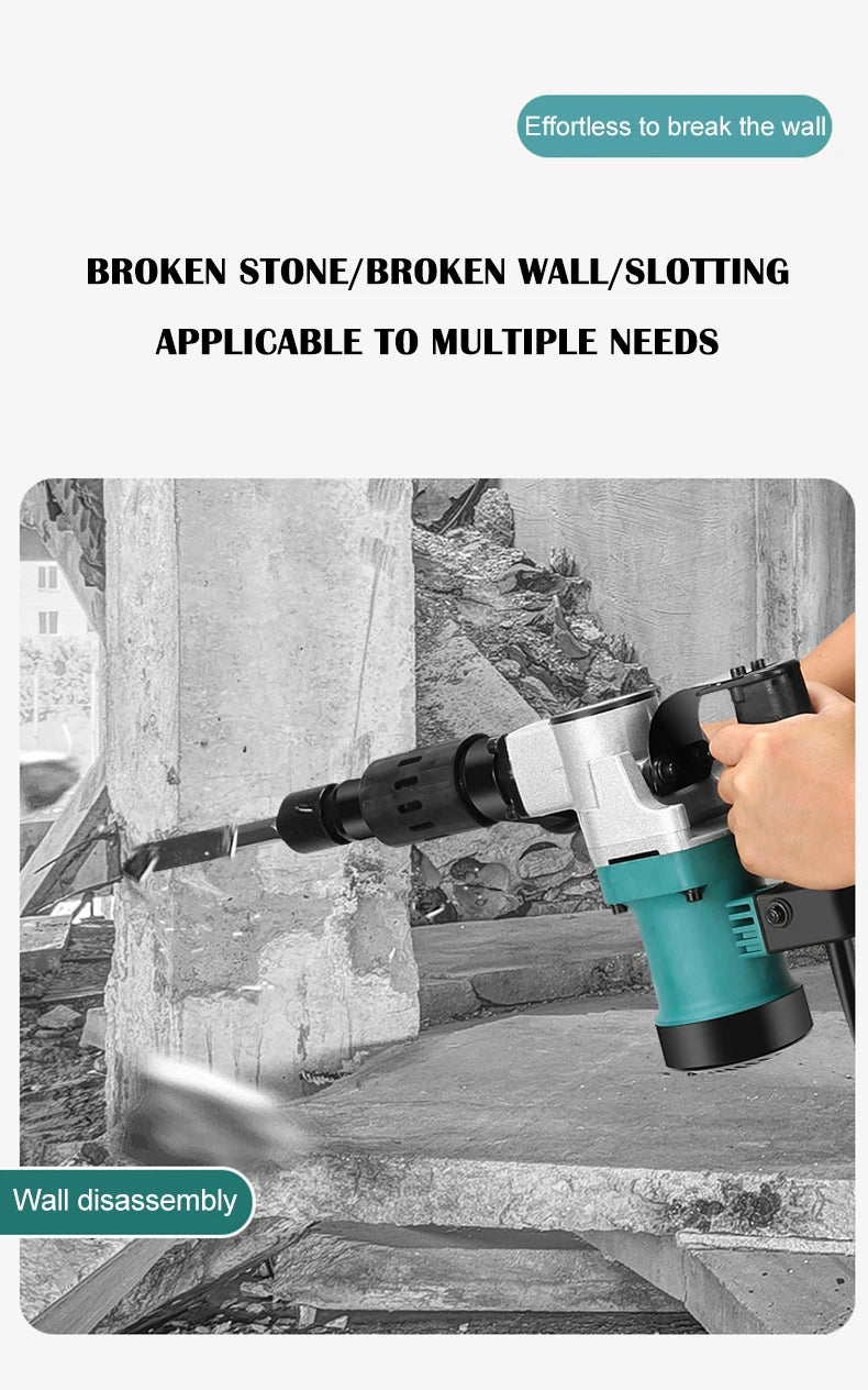 Heavy Duty Electric Hammer, Single Use Light, Electric Pick Wall Demolition, Water Electricity Installation, Concrete Grooving,