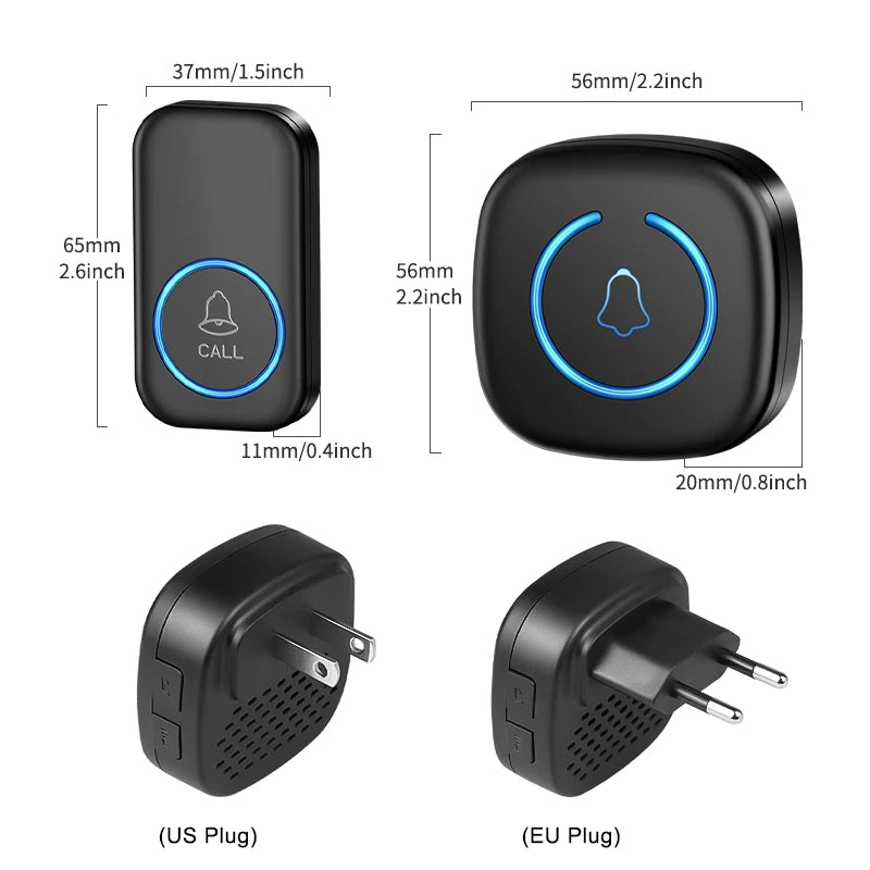 Wireless Doorbell Intelligent Welcome Door Bell 300M/984 FT