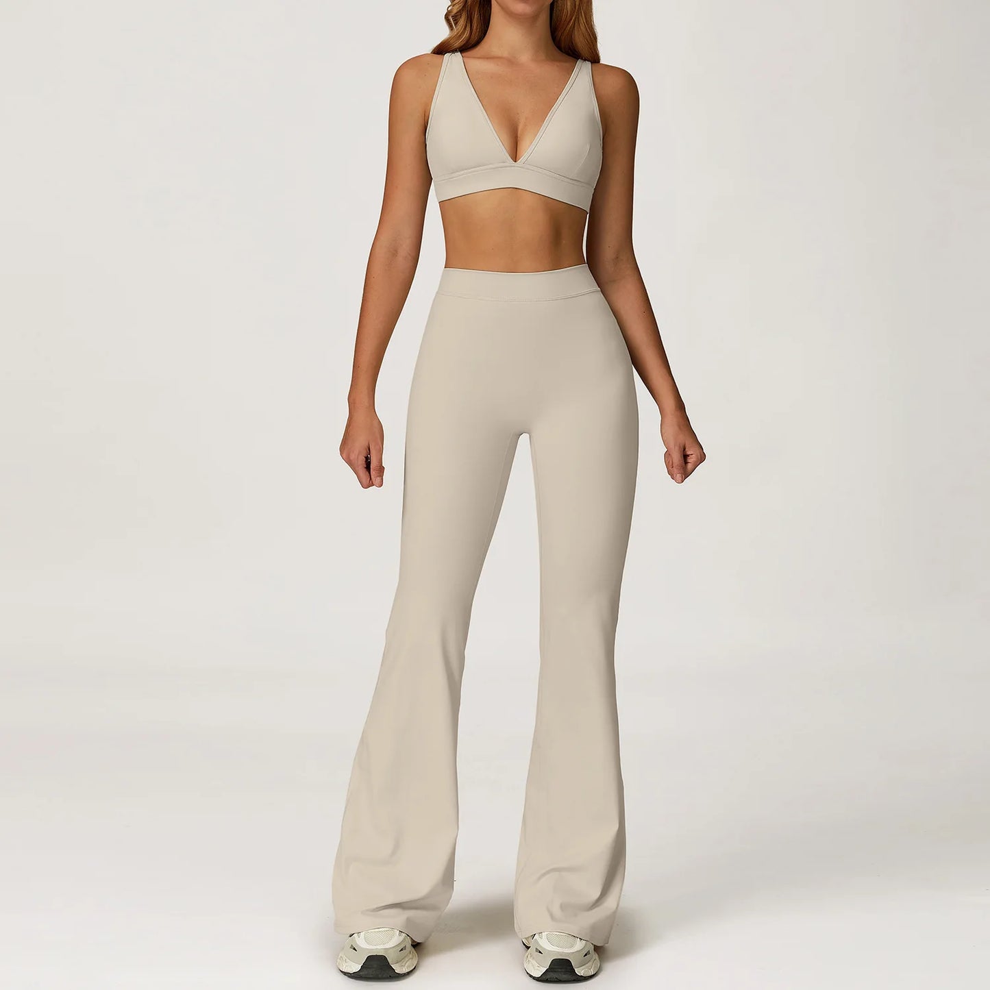 Yoga Set 2 Pieces Gym Clothes Yoga Outfits For Women Tracksuits Workout Long Sleeved Fitness Set Sport Bra Crop Top Gym Leggings